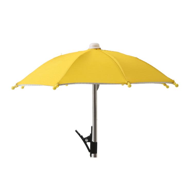 Phone Mini Umbrella Sun Shade With Clip Anti-Reflection Cell Phone Parasol — Pink With Clamp