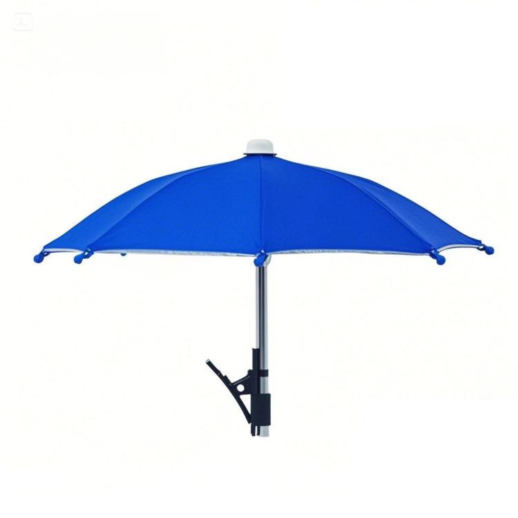 Phone Mini Umbrella Sun Shade With Clip Anti-Reflection Cell Phone Parasol — Red With Clamp