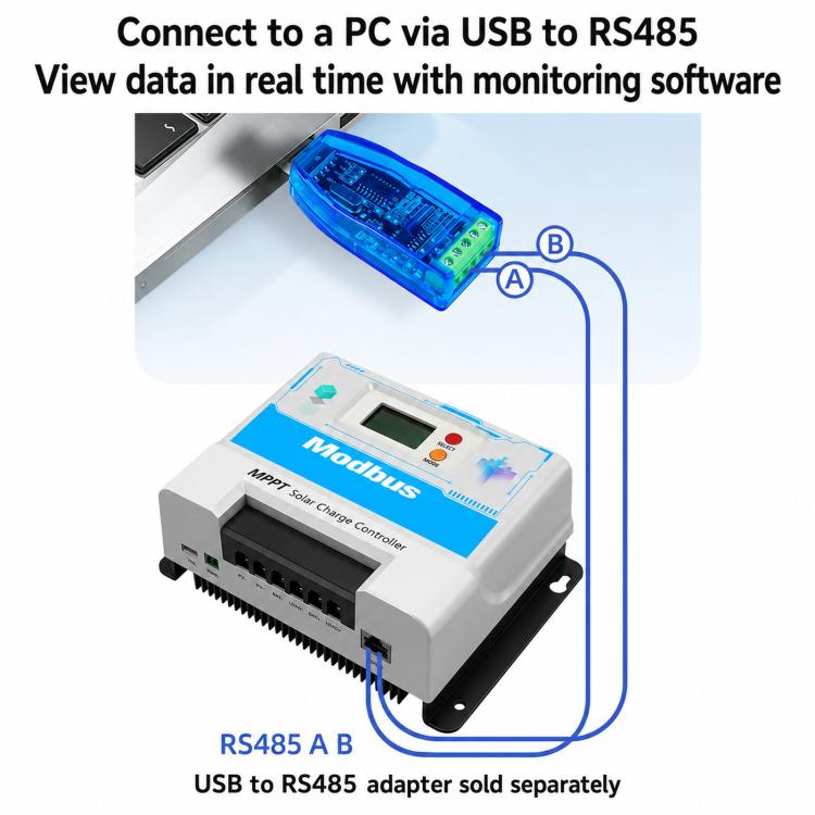 RS485 Communication Protocol MPPT Solar Charge Controller 12/24V Universal With TTL Interface & MODBUS Standard — view 8