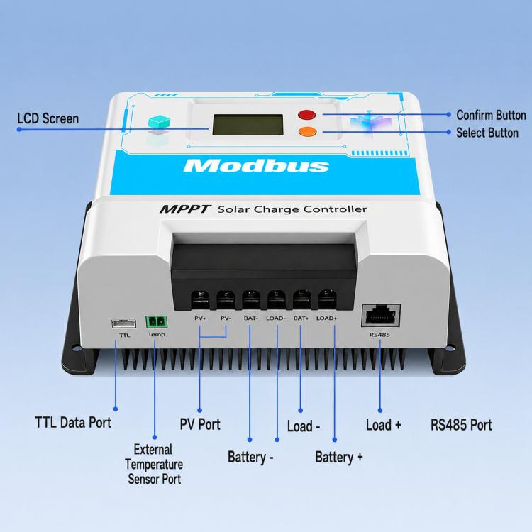 RS485 Communication Protocol MPPT Solar Charge Controller 12/24V Universal With TTL Interface & MODBUS Standard — view 14