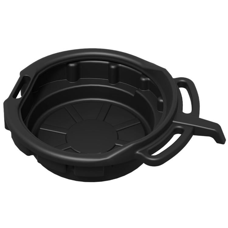 Plastic Oil Drain Pan With Handles and Pour Spout Heavy Duty Fluid Change Tray Basin — 10L