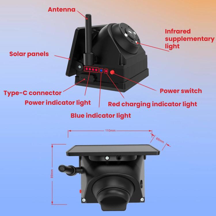 Wireless WIFI Magnetic Solar-Powered HD Camera Dashcam Reversing Camera — view 4