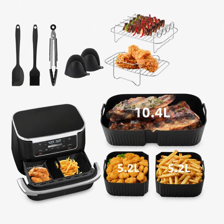 For Ninja AF500 AF500EU FlexBasket 10.4L MegaZone — 3 Pcs Silicone Liners Set
