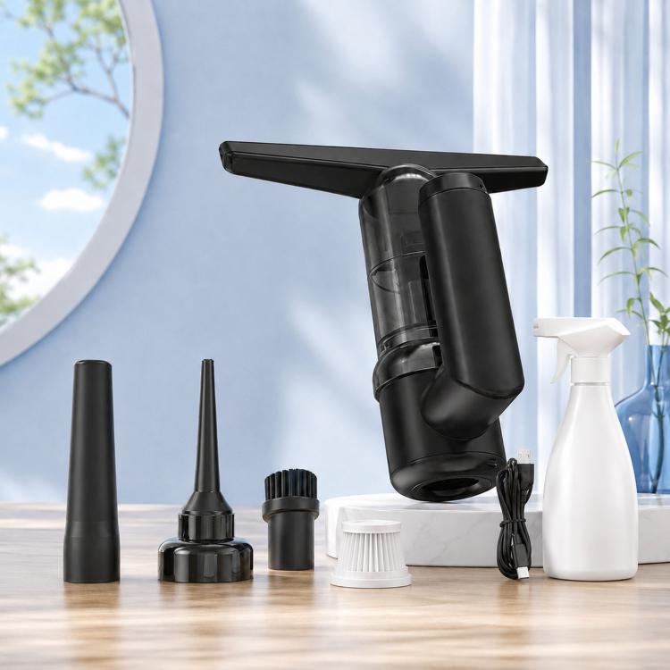 Handheld Wireless Vacuum Cleaner Cordless Car Dust Blower — AA106 Glass Squeegee+Water Suction White