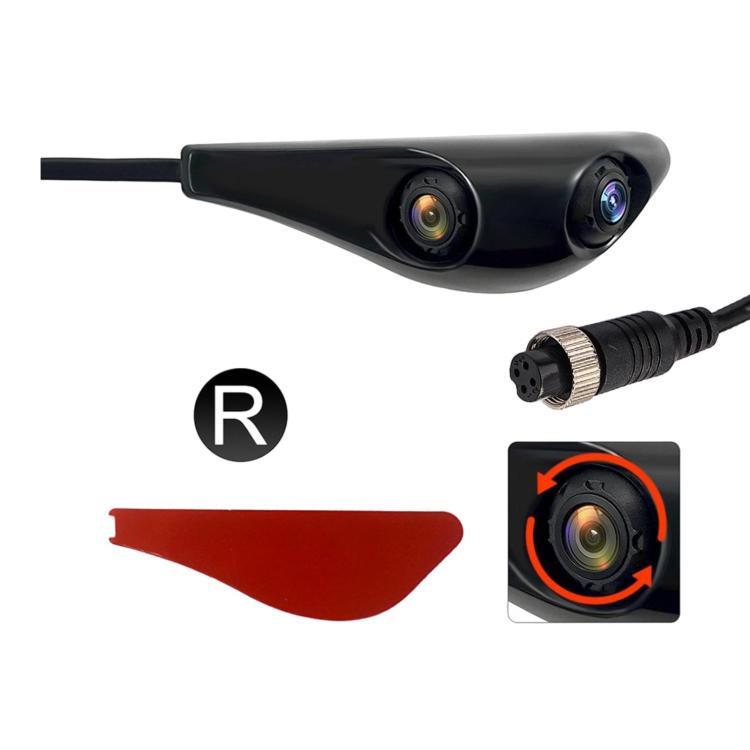 CAM374 1080P Dual Lens Car Rearview Mirror Camera Aviation Connector Hole-Free Auxiliary Camera