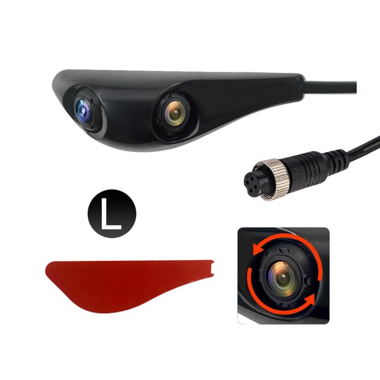 CAM374 1080P Dual Lens Car Rearview Mirror Camera Aviation Connector Hole-Free Auxiliary Camera — Black Right