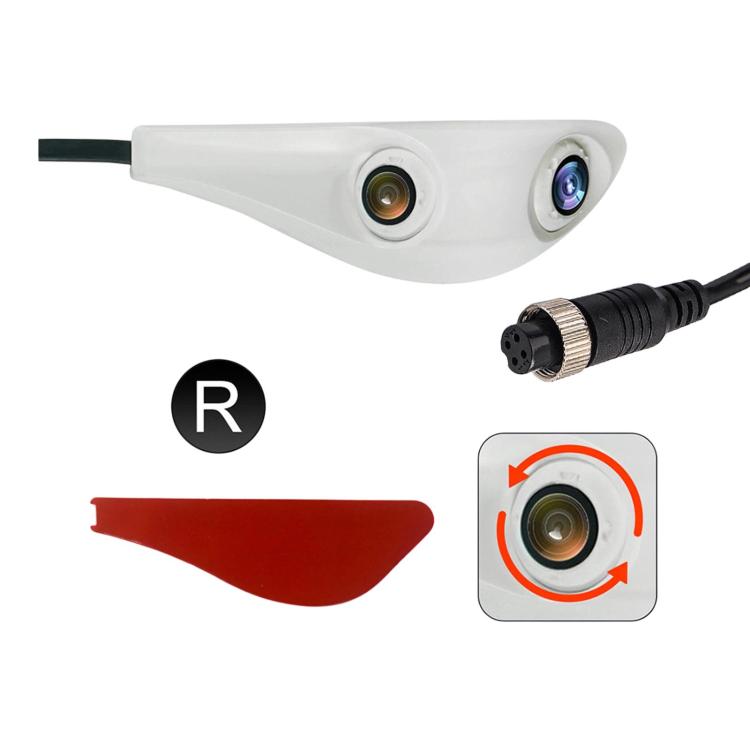 CAM374 1080P Dual Lens Car Rearview Mirror Camera Aviation Connector Hole-Free Auxiliary Camera — Black Left