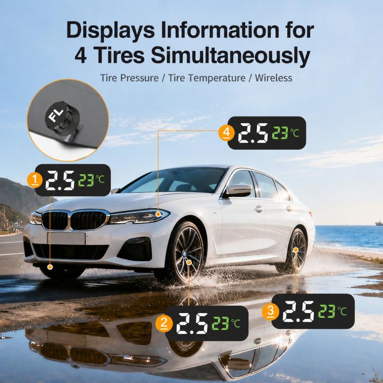 5V USB Powered TPMS Tire Pressure Monitoring System