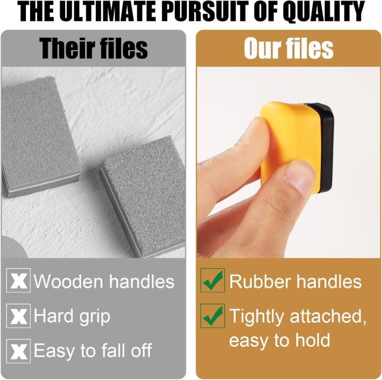 For Car Repair, Double-Sided Magnetic Sanding Block Set With Soft Handle, Mini Paint File
