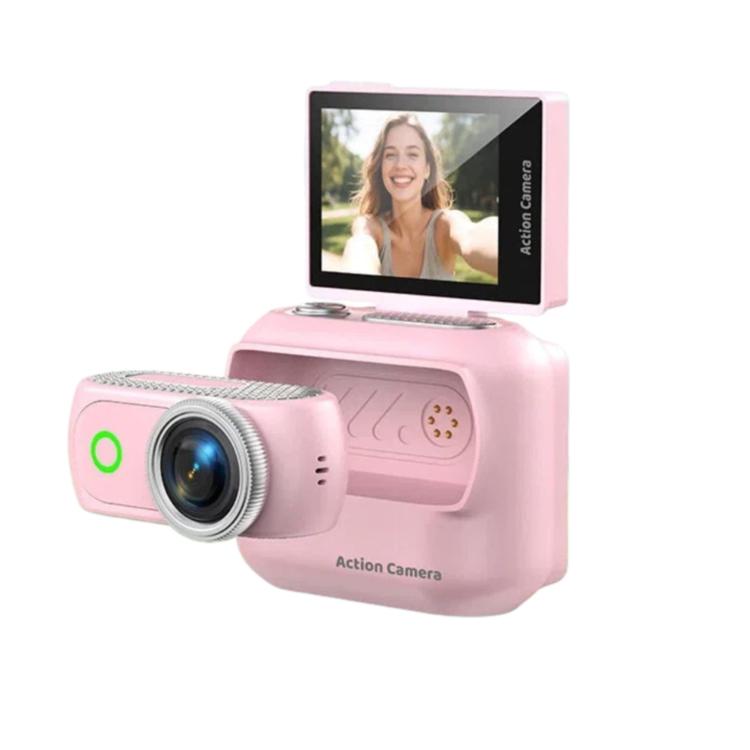 1080P Mini Thumb Action Camera with 2.0-inch Flip Screen Magnetic Wearable Body Cam & Charging Case LK-018 — White