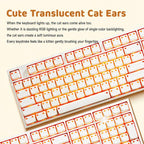 AKKO Cute Light-Transmitting Cat Ear Keycaps Universal Mechanical Keyboard Keycap Accessories