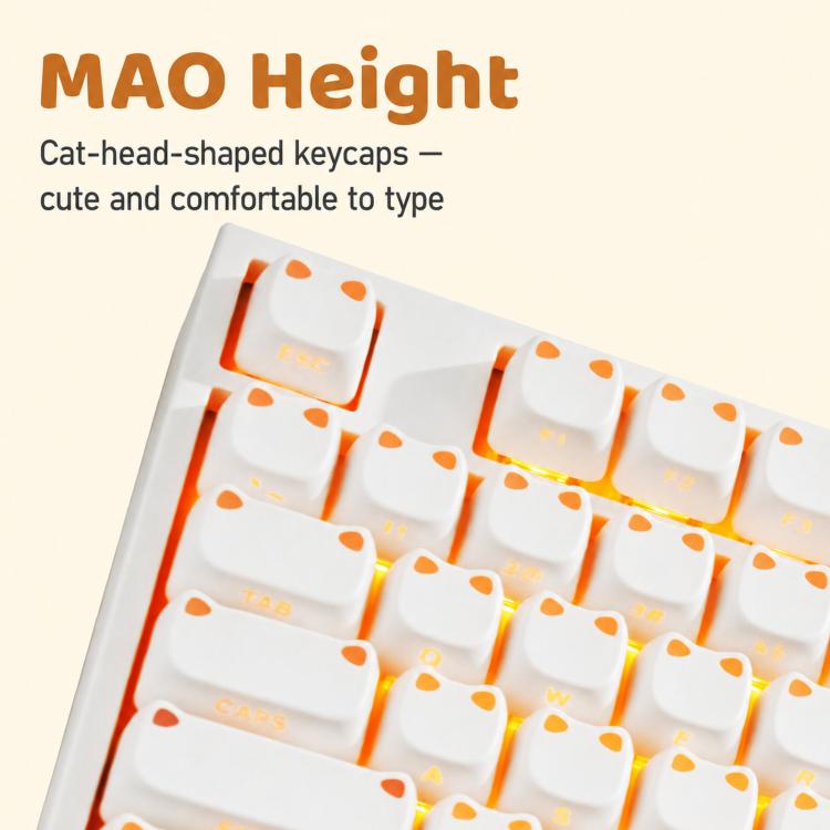 AKKO Cute Light-Transmitting Cat Ear Keycaps Universal Mechanical Keyboard Keycap Accessories
