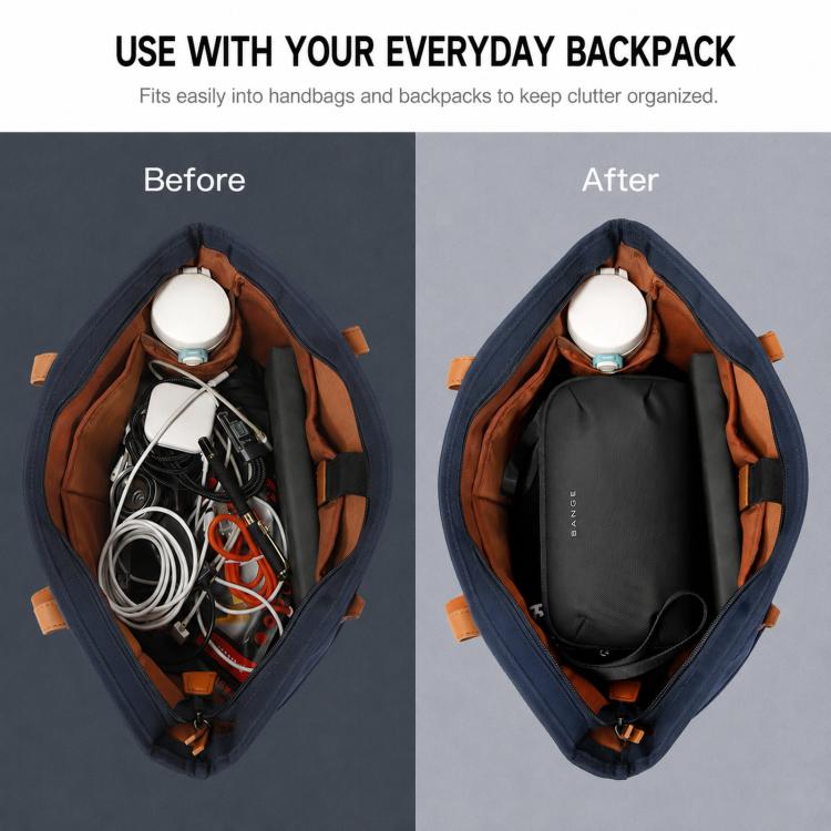 BANGE BG-7918 Electronic Organizer Travel Cable Bag Water-Resistant Digital Accessories Pouch With Wristlet