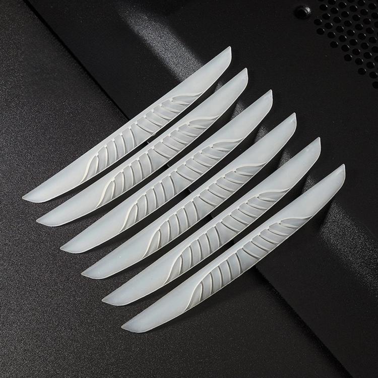 D-39 6pcs / Set Car Rearview Mirror & Door Edge Anti-Collision Strip Anti-Scratch Door Decor Sticker — Black