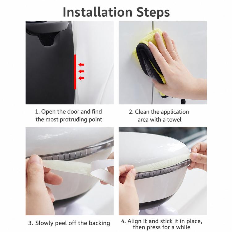 D-39 6pcs / Set Car Rearview Mirror & Door Edge Anti-Collision Strip Anti-Scratch Door Decor Sticker
