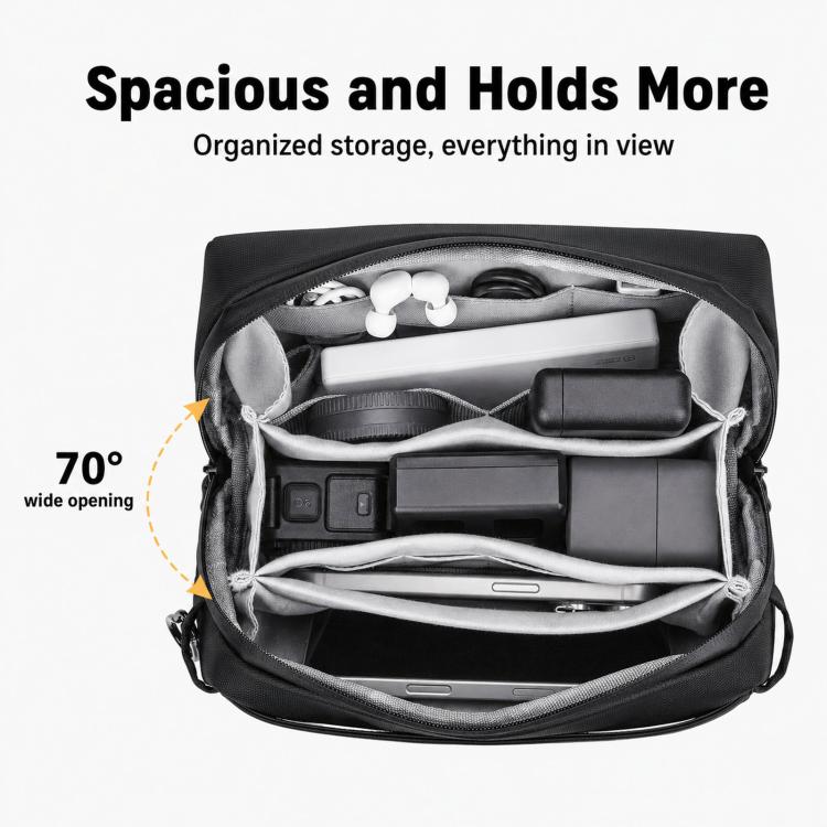 Electronic Organizer Travel Case Water-Resistant Cable Accessory Pouch — view 3