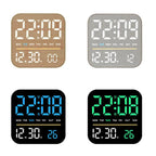Digital Alarm Clock LED Desk Clock with Night Light USB Output Dimmable Display — Black+Pink