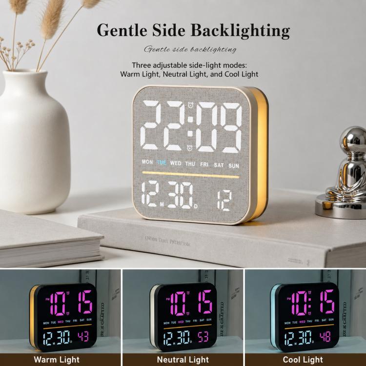 Digital Alarm Clock LED Desk Clock with Night Light USB Output Dimmable Display — view 10