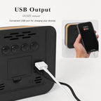 Digital Alarm Clock LED Desk Clock with Night Light USB Output Dimmable Display — view 12