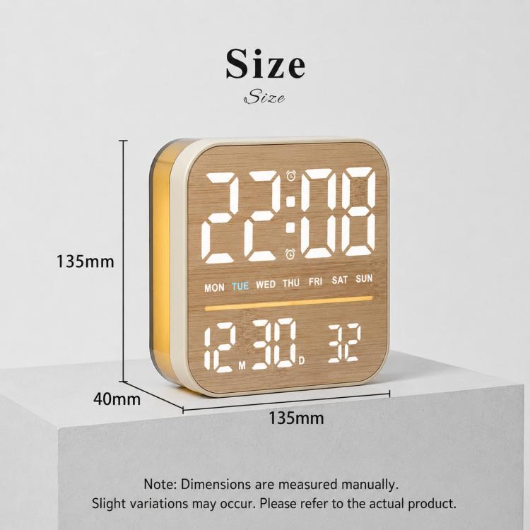 Digital Alarm Clock LED Desk Clock with Night Light USB Output Dimmable Display — view 14