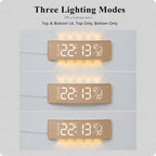 Curved Digital LED Wall Clock With RGB Ambient Backlight / Dual Alarms / Countdown Timer — view 13