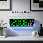 12.6 Inch LED Desk Clock Large Digital Wall Clock With RGB Ambient Light Temp / Date / Week / DST / Timer — view 10