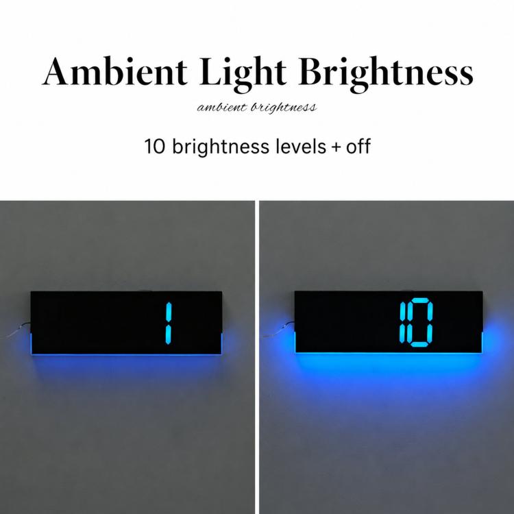 12.6 Inch LED Desk Clock Large Digital Wall Clock With RGB Ambient Light Temp / Date / Week / DST / Timer — view 13