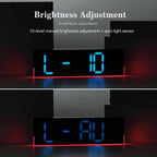 12.6 Inch LED Desk Clock Large Digital Wall Clock With RGB Ambient Light Temp / Date / Week / DST / Timer — view 15