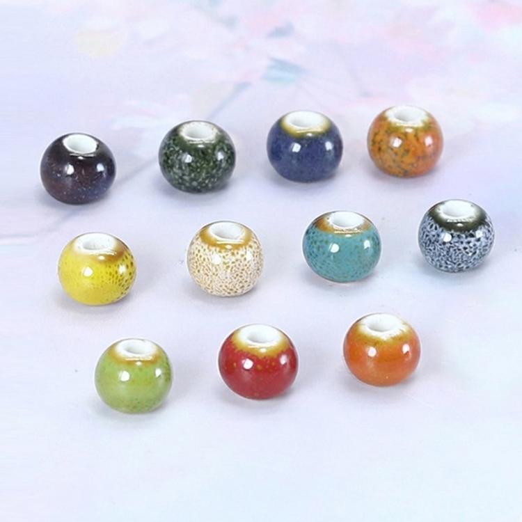 20 PCS/Pack 6mm Vintage Floral Glaze Ceramic Bead Bracelet Jewelry DIY Accessories