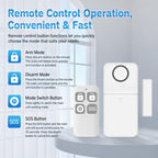 2 In 1 Wireless Door Window Alarm With Remote Control 130dB Magnetic Sensor For Home Security 4 Modes
