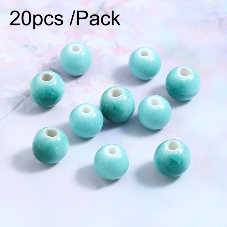 20 PCS/Pack Jade Green Ceramic Beaded Handmade Jewelry Bracelet DIY Accessories — 6mm Hole 2.5-2.8mm
