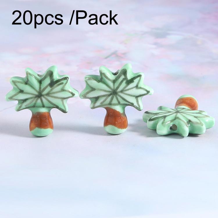 20 PCS/Pack Hand-Painted Ceramic Coconut Tree Shaped Bead Bracelet DIY Accessories