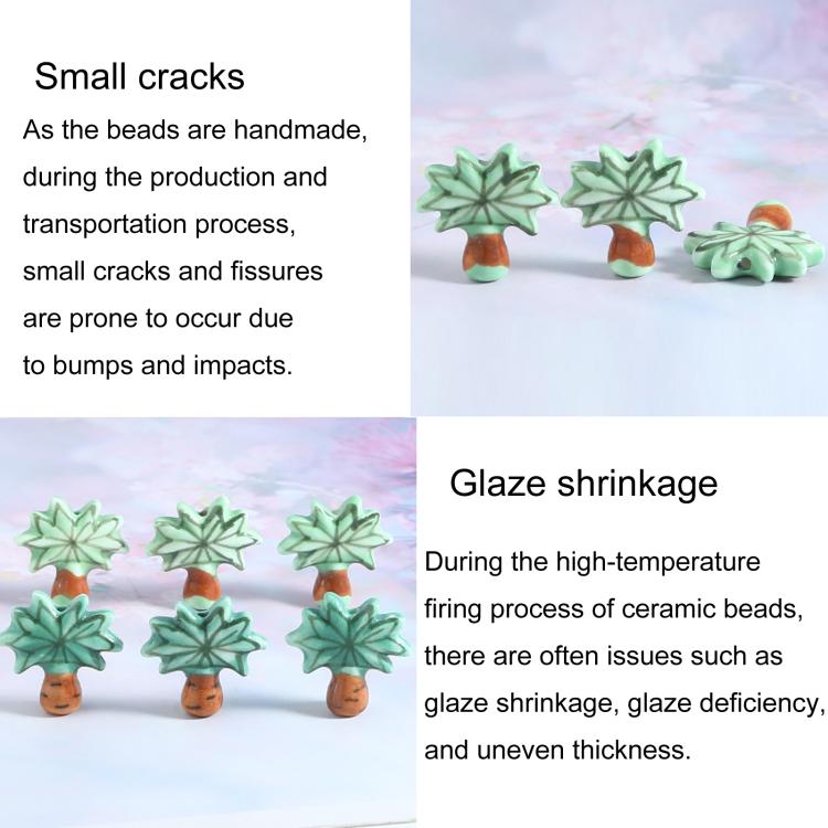 20 PCS/Pack Hand-Painted Ceramic Coconut Tree Shaped Bead Bracelet DIY Accessories
