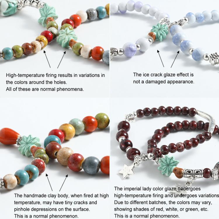 20 PCS/Pack Hand-Painted Ceramic Coconut Tree Shaped Bead Bracelet DIY Accessories