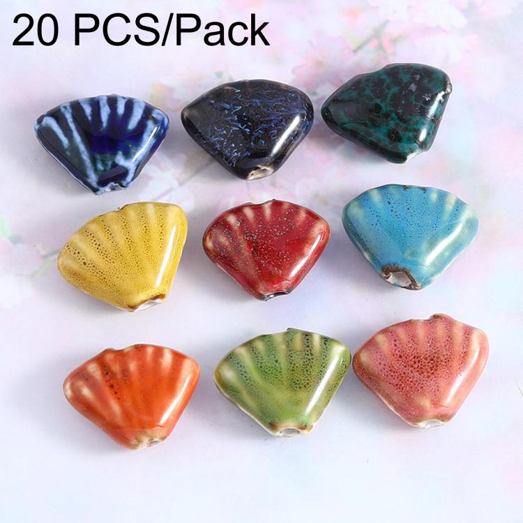 20 PCS/Pack Scallop Flower Glazed Necklace And Bracelet Accessories DIY Craft Beads
