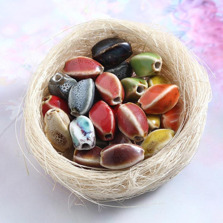 20 PCS/Pack Small Four Twisted Ceramic Beads Jewelry DIY Material