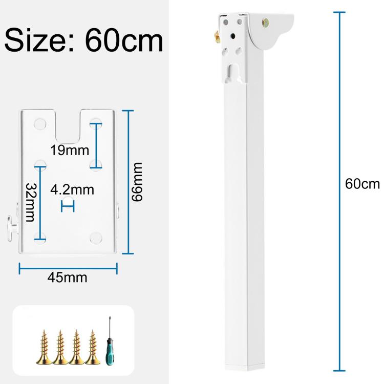 Metal Folding Table Legs Support Feet For Computer Desk & Camping Table — 50cm White
