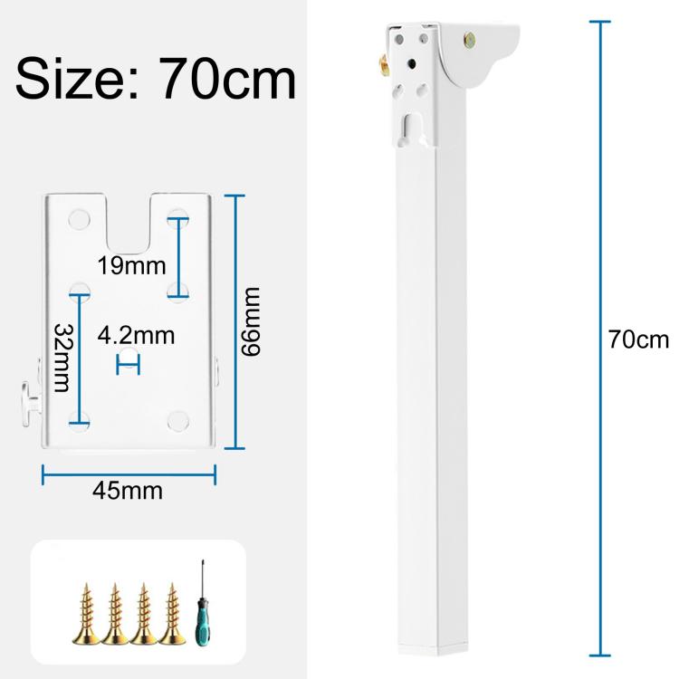 Metal Folding Table Legs Support Feet For Computer Desk & Camping Table — 60cm White