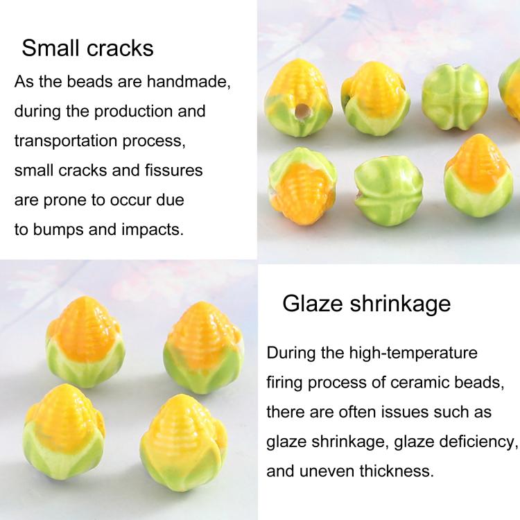 20 PCS/Pack Cute Corn Ceramic DIY Beaded Bracelet Accessories