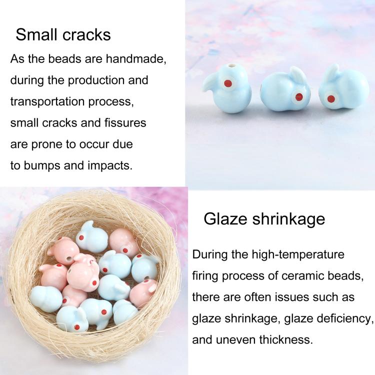 20 PCS/Pack Cute Rabbit Ceramic Beads DIY Jewelry Bracelet Accessories