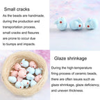 20 PCS/Pack Cute Rabbit Ceramic Beads DIY Jewelry Bracelet Accessories