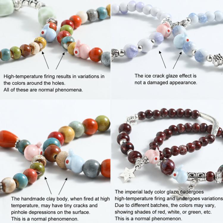 20 PCS/Pack Cute Rabbit Ceramic Beads DIY Jewelry Bracelet Accessories