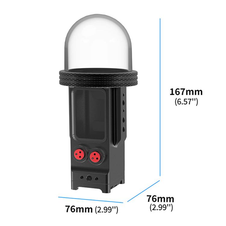 For DJI Osmo Pocket 3 Aluminium Waterproof Housing Case 80M Deep Diving Shell