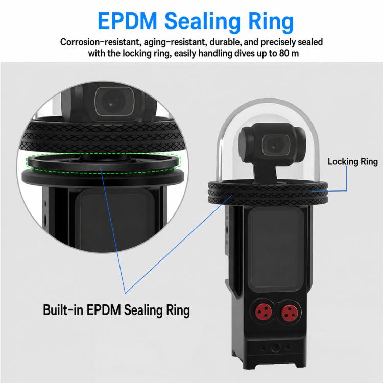 For DJI Osmo Pocket 3 Aluminium Waterproof Housing Case 80M Deep Diving Shell