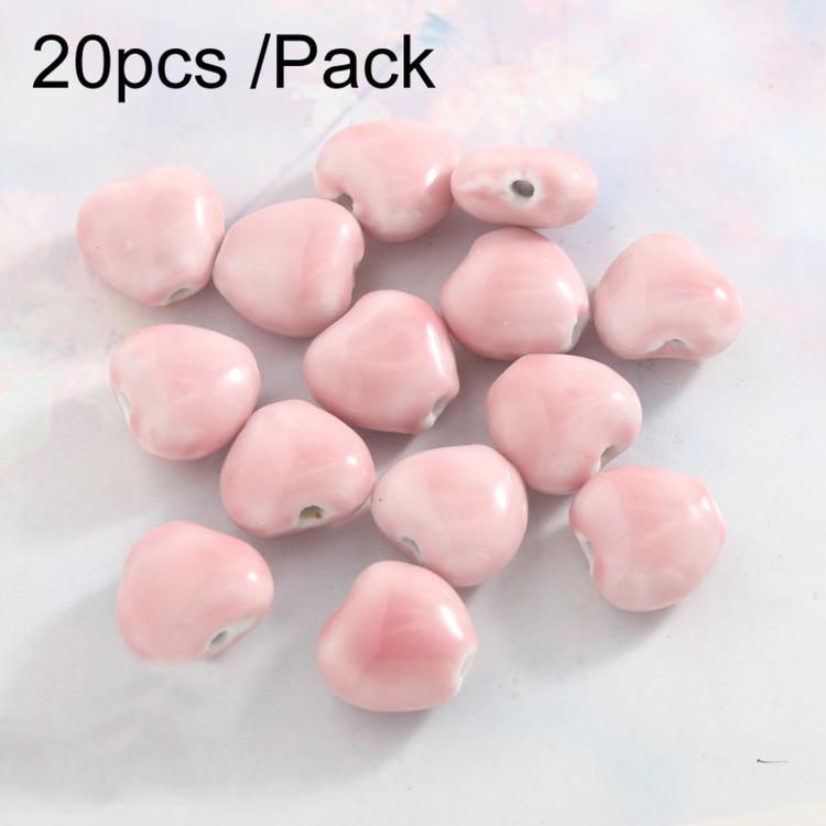 20 PCS/Pack DIY Ceramic Beaded Bracelet Materials and Homemade Jewelry Accessories — Small Heart