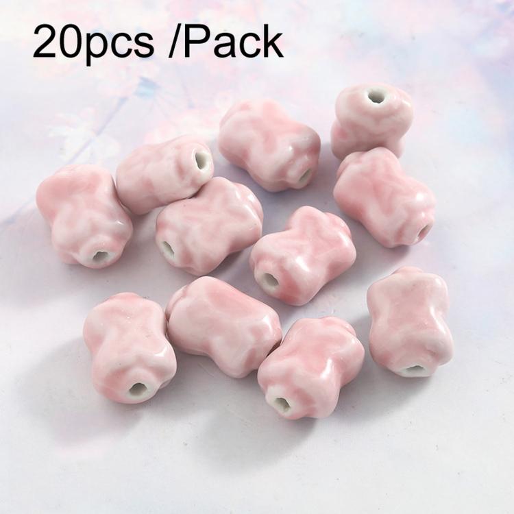 20 PCS/Pack DIY Ceramic Beaded Bracelet Materials and Homemade Jewelry Accessories — Small Four-button