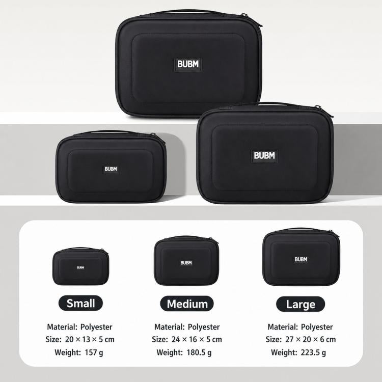 BUBM DRS 3-Piece Set Electronic Organizer Travel Cable Bag Waterproof Accessories Case