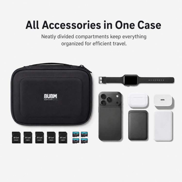 BUBM DRS 3-Piece Set Electronic Organizer Travel Cable Bag Waterproof Accessories Case