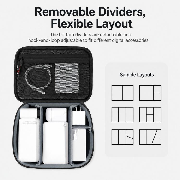 BUBM DRS 3-Piece Set Electronic Organizer Travel Cable Bag Waterproof Accessories Case