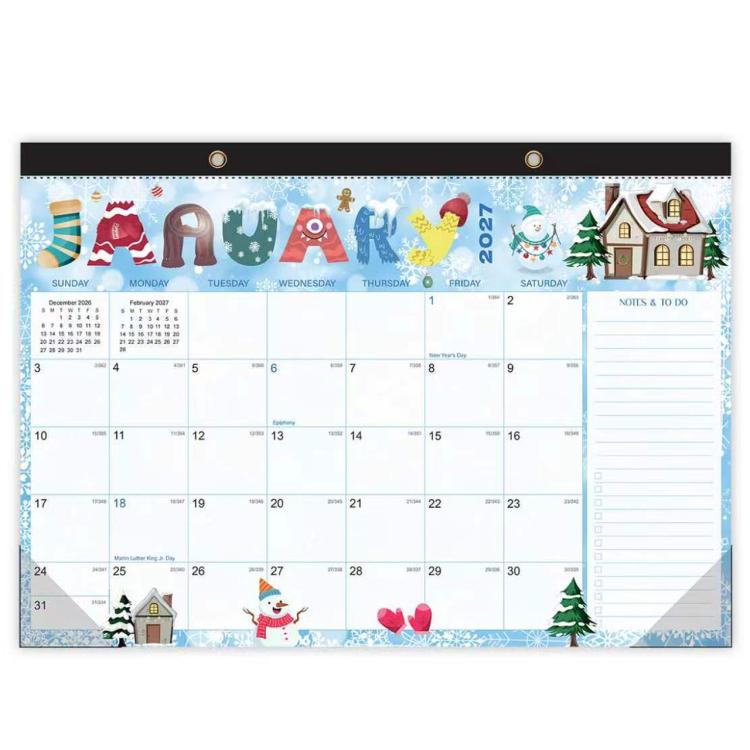 18 Months Jan 2027 - Jun 2028 Desk Calendar 17inch x 12inch Large Monthly Wall Calendar — Fluid Style